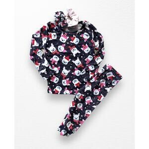 NWT Winter Puppies PJ & Scrunchie Set, Size 2T